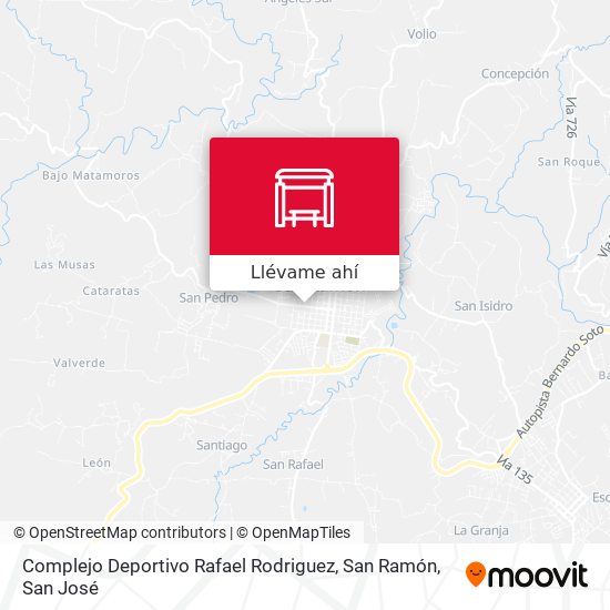 Mapa de Complejo Deportivo Rafael Rodriguez, San Ramón