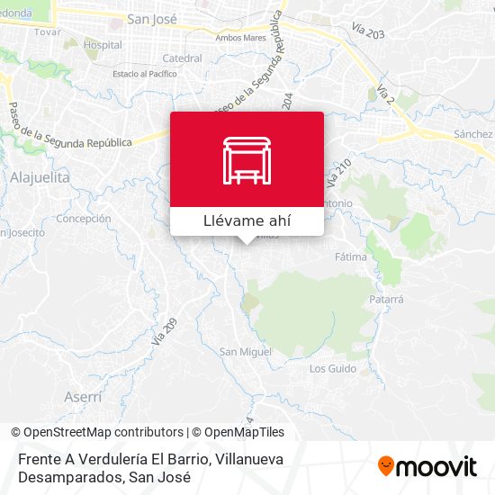 Mapa de Frente A Verdulería El Barrio, Villanueva Desamparados