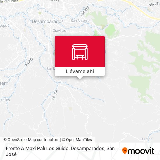 Mapa de Frente A Maxi Palí Los Guido, Desamparados