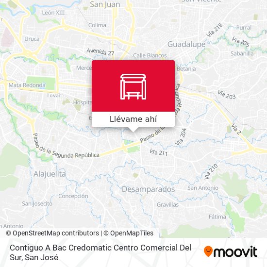 Mapa de Contiguo A Bac Credomatic Centro Comercial Del Sur
