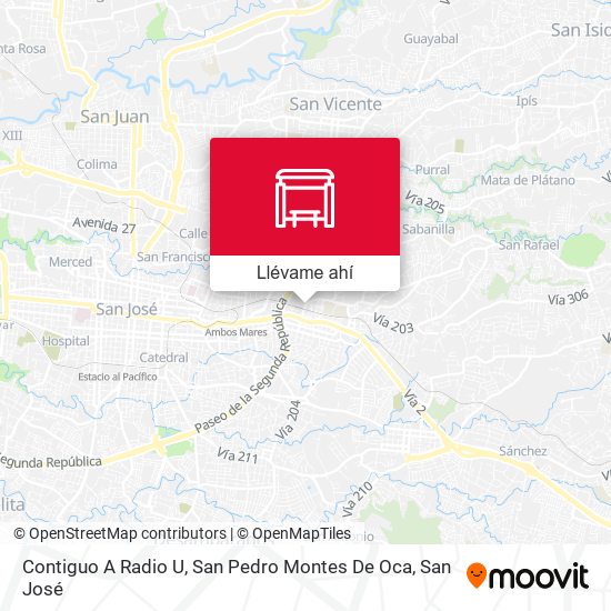 Mapa de Contiguo A Radio U, San Pedro Montes De Oca