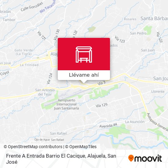 Mapa de Frente A Entrada Barrio El Cacique, Alajuela