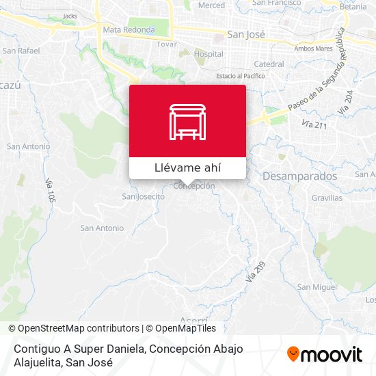 Mapa de Contiguo A Super Daniela, Concepción Abajo Alajuelita