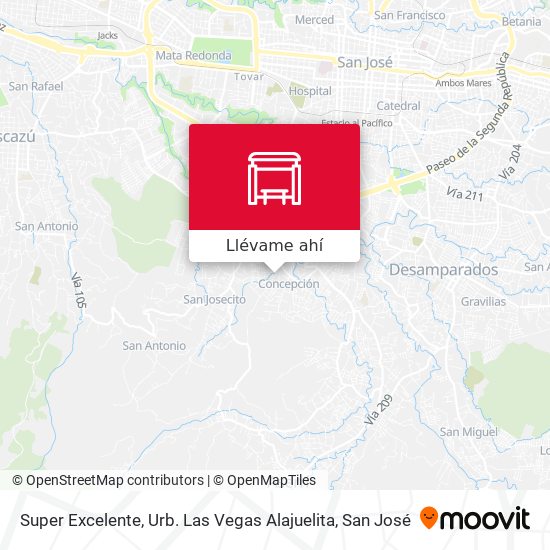 Mapa de Super Excelente, Urb. Las Vegas Alajuelita