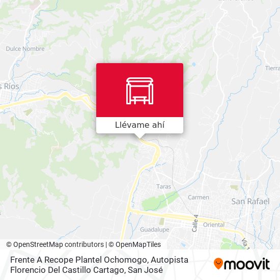 Mapa de Frente A Recope Plantel Ochomogo, Autopista Florencio Del Castillo Cartago