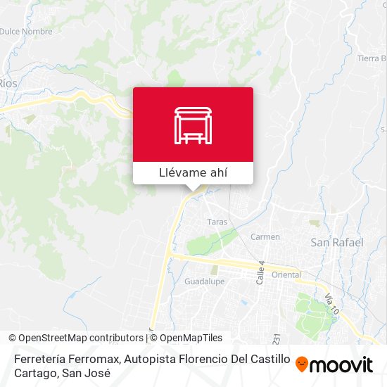 Mapa de Ferretería Ferromax, Autopista Florencio Del Castillo Cartago