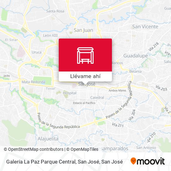Mapa de Galería La Paz Parque Central, San José