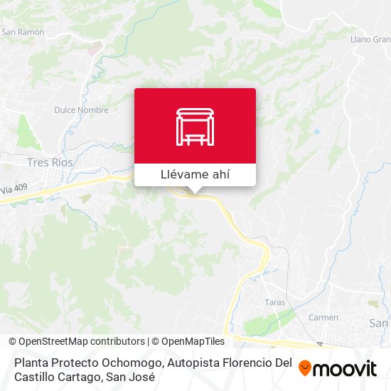 Mapa de Planta Protecto Ochomogo, Autopista Florencio Del Castillo Cartago
