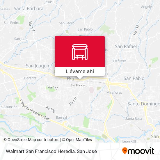 Mapa de Walmart San Francisco Heredia