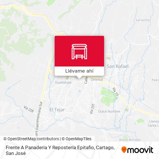 Mapa de Frente A Panadería Y Repostería Epitafio, Cartago