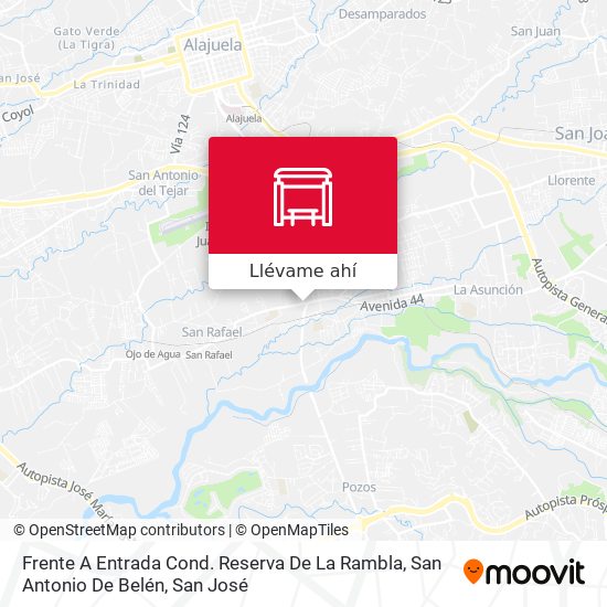 Mapa de Frente A Entrada Cond. Reserva De La Rambla, San Antonio De Belén