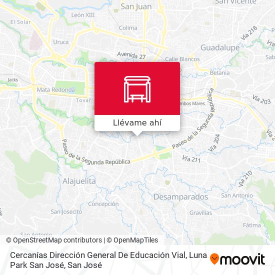 Mapa de Cercanías Dirección General De Educación Vial, Luna Park San José