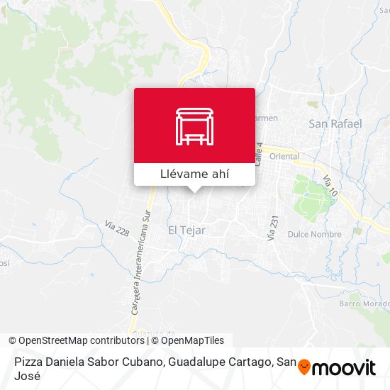 Mapa de Pizza Daniela Sabor Cubano, Guadalupe Cartago