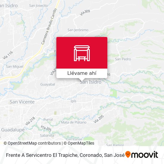 Mapa de Frente A Servicentro El Trapiche, Coronado