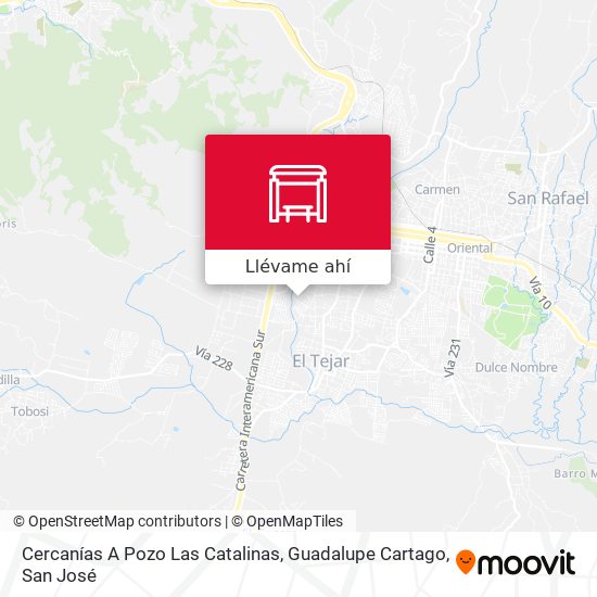 Mapa de Cercanías A Pozo Las Catalinas, Guadalupe Cartago