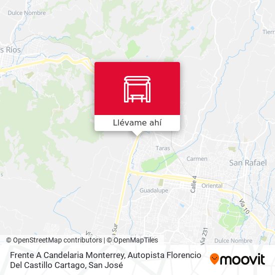 Mapa de Frente A Candelaria Monterrey, Autopista Florencio Del Castillo Cartago