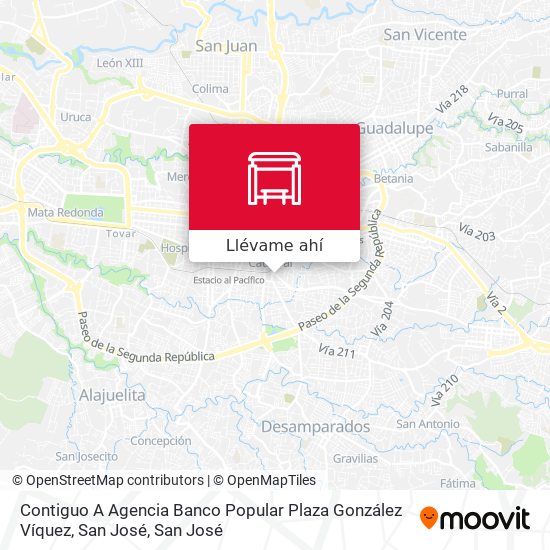 Mapa de Contiguo A Agencia Banco Popular Plaza González Víquez, San José