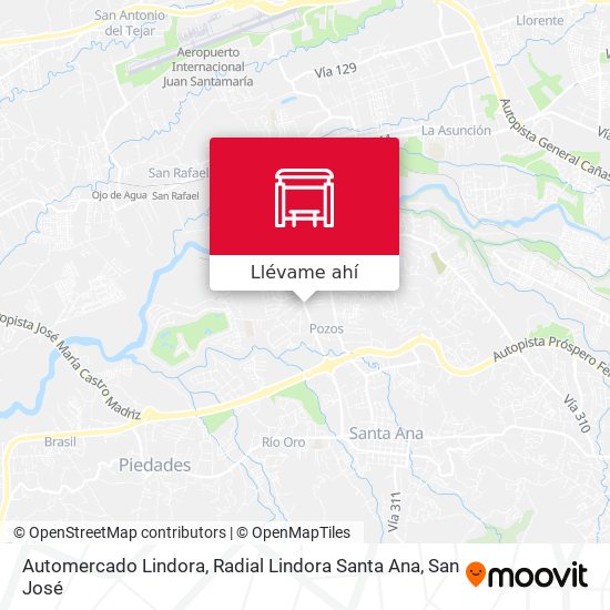Mapa de Automercado Lindora, Radial Lindora Santa Ana