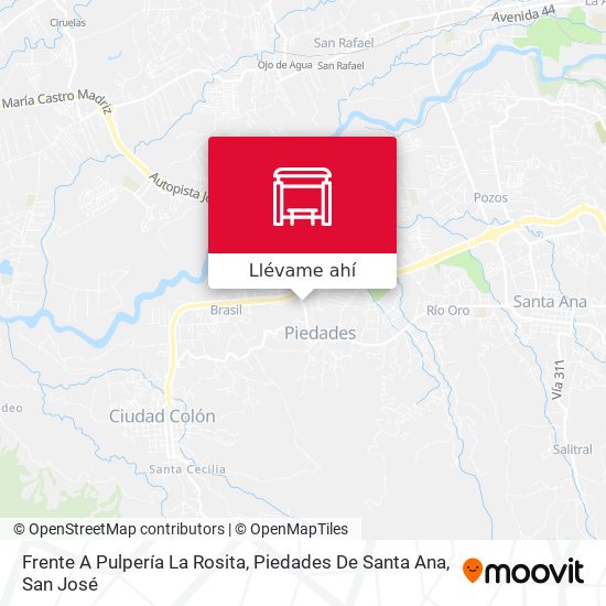 Mapa de Frente A Pulpería La Rosita, Piedades De Santa Ana