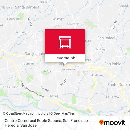 Mapa de Centro Comercial Roble Sabana, San Francisco Heredia
