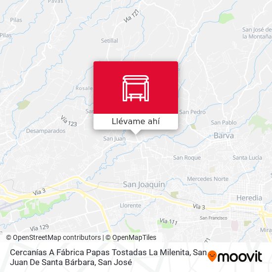 Mapa de Cercanías A Fábrica Papas Tostadas La Milenita, San Juan De Santa Bárbara