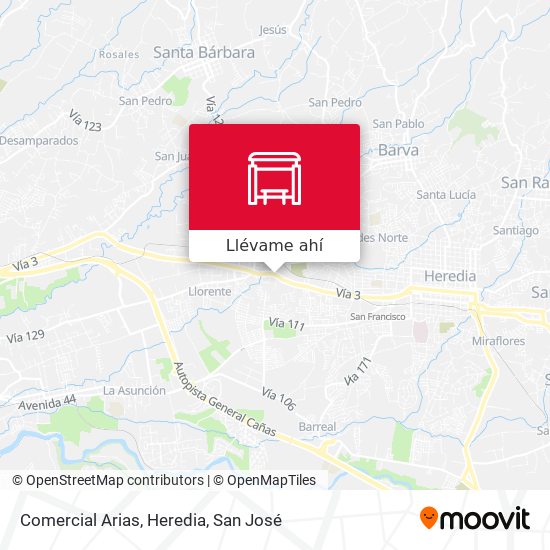 Mapa de Comercial Arias, Heredia