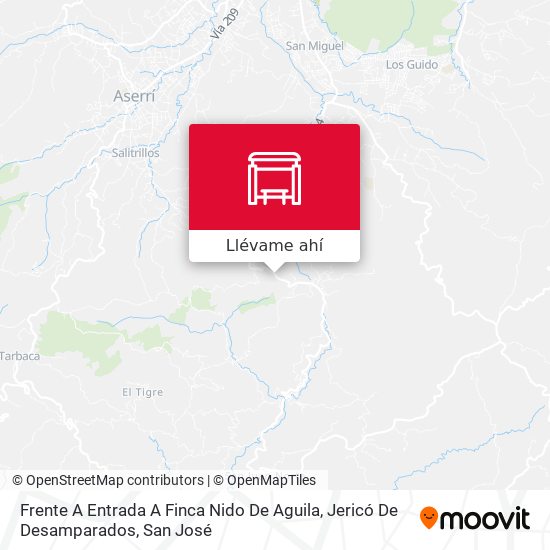 Mapa de Frente A Entrada A Finca Nido De Aguila, Jericó De Desamparados