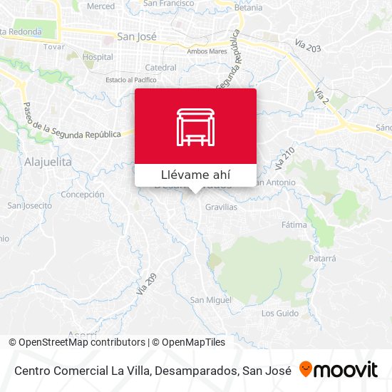 Mapa de Centro Comercial La Villa, Desamparados