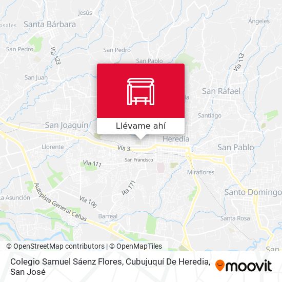 Mapa de Colegio Samuel Sáenz Flores, Cubujuquí De Heredia
