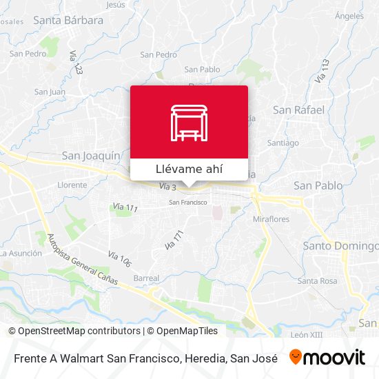 Mapa de Frente A Walmart San Francisco, Heredia