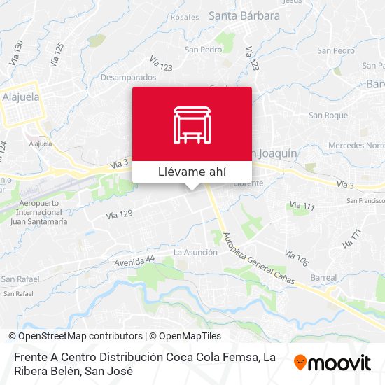 Mapa de Frente A Centro Distribución Coca Cola Femsa, La Ribera Belén