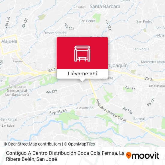 Mapa de Contiguo A Centro Distribución Coca Cola Femsa, La Ribera Belén