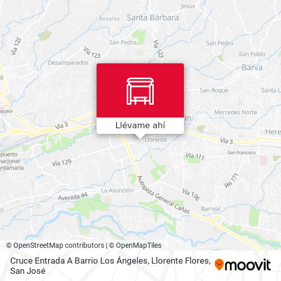 Mapa de Cruce Entrada A Barrio Los Ángeles, Llorente Flores