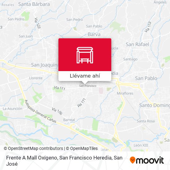 Mapa de Frente A Mall Oxígeno, San Francisco Heredia