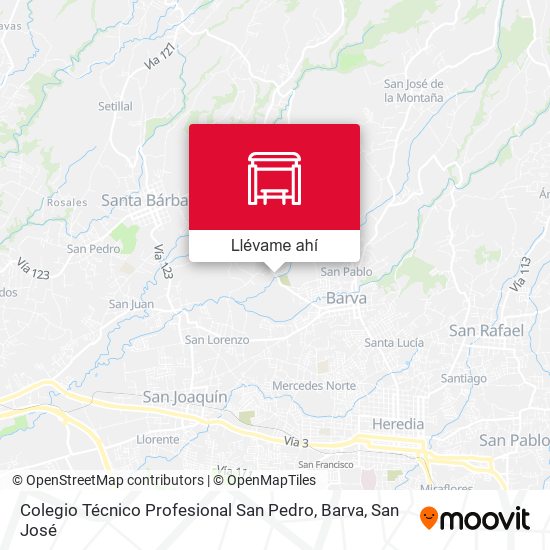 Mapa de Colegio Técnico Profesional San Pedro, Barva