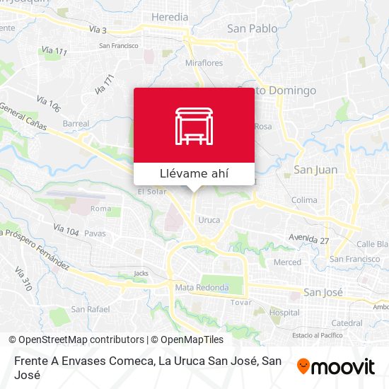 Mapa de Frente A Envases Comeca, La Uruca San José