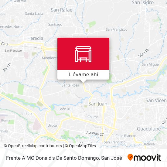 Mapa de Frente A MC Donald's De Santo Domingo