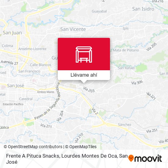 Mapa de Frente A Pituca Snacks, Lourdes Montes De Oca