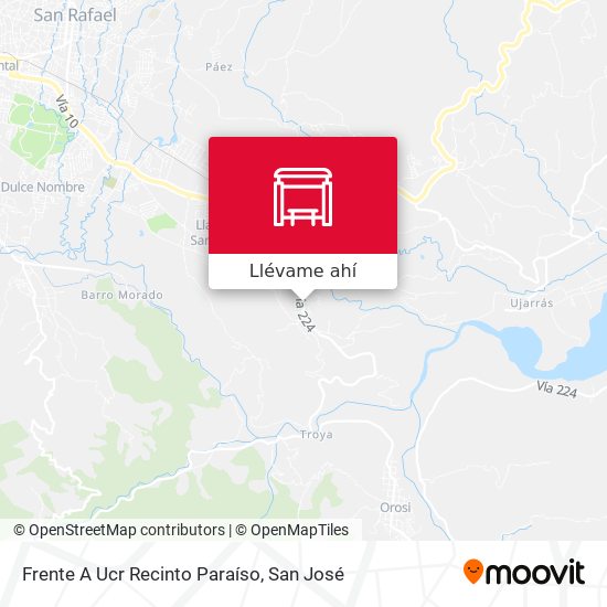 Mapa de Frente A Ucr Recinto Paraíso