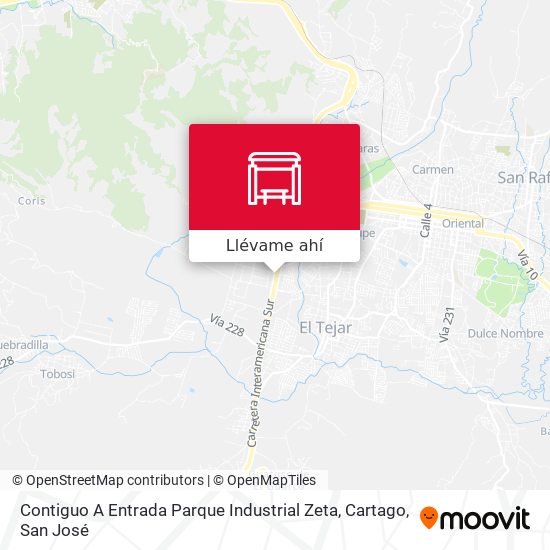 Mapa de Contiguo A Entrada Parque Industrial Zeta, Cartago