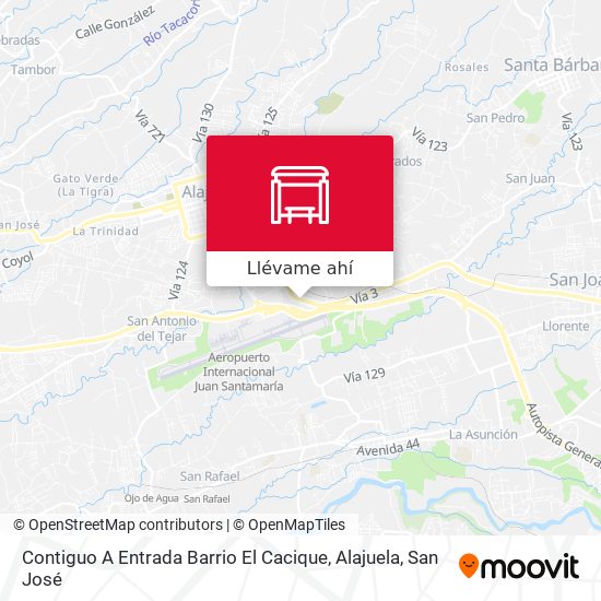 Mapa de Contiguo A Entrada Barrio El Cacique, Alajuela