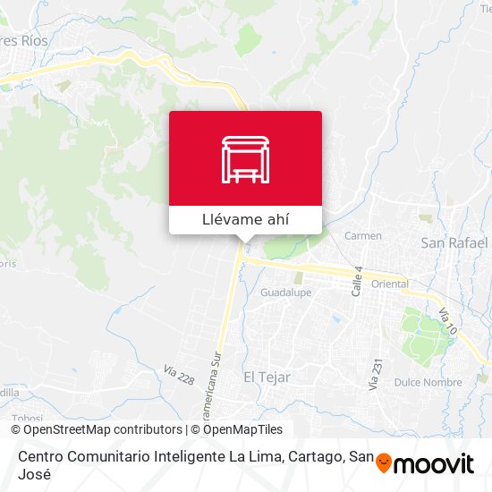 Mapa de Centro Comunitario Inteligente La Lima, Cartago
