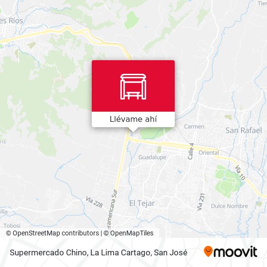 Mapa de Supermercado Chino, La Lima Cartago