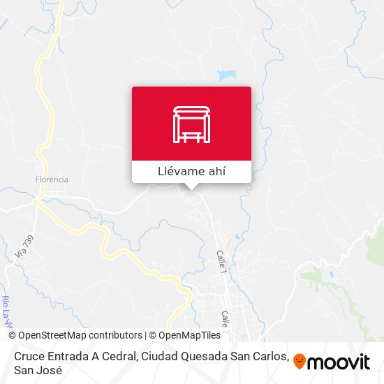 Mapa de Cruce Entrada A Cedral, Ciudad Quesada San Carlos