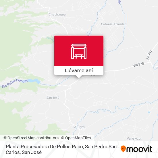 Mapa de Planta Procesadora De Pollos Paco, San Pedro San Carlos