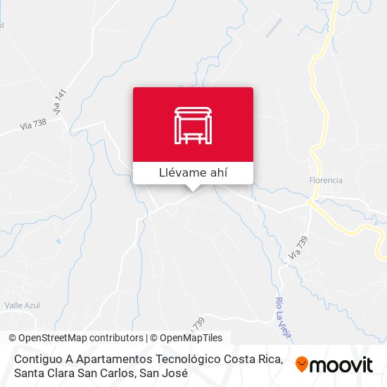Mapa de Contiguo A Apartamentos Tecnológico Costa Rica, Santa Clara San Carlos