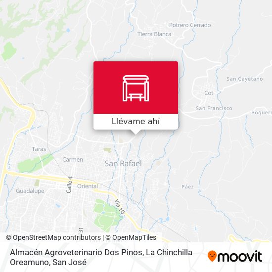 Mapa de Almacén Agroveterinario Dos Pinos, La Chinchilla Oreamuno