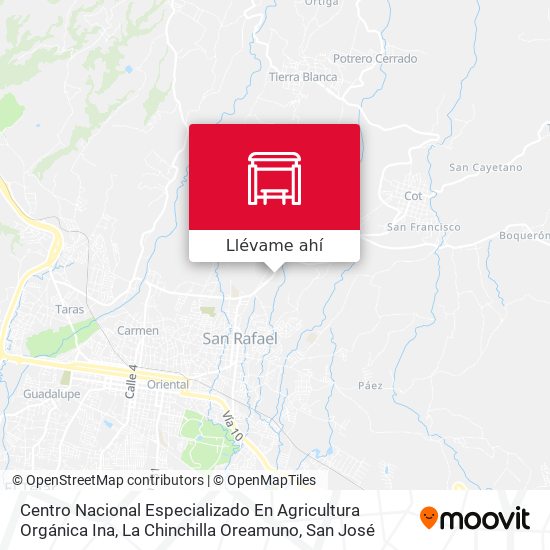 Mapa de Centro Nacional Especializado En Agricultura Orgánica Ina, La Chinchilla Oreamuno