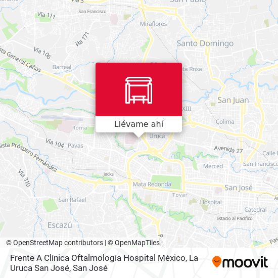 Mapa de Frente A Clínica Oftalmología Hospital México, La Uruca San José