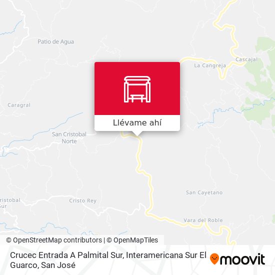 Mapa de Crucec Entrada A Palmital Sur, Interamericana Sur El Guarco